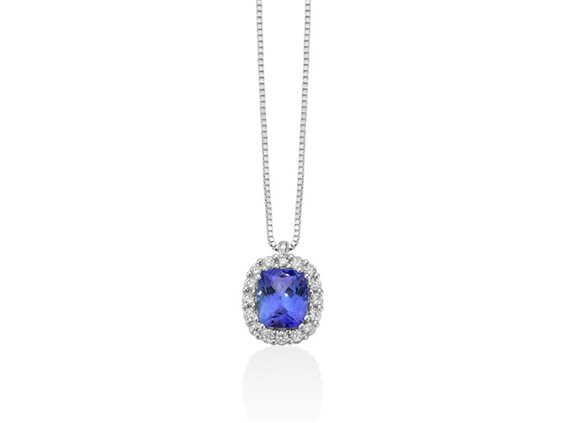Collana Miluna Donna in Oro bianco Tanzanite 1.308 Ct CLD4403 - CLD4403
